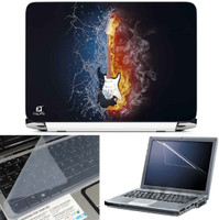 FineArts Guitar Burning 3 in 1 Laptop Skin Pack With Screen Guard & Key Protector Combo Set(Multicolor) RS.269.00