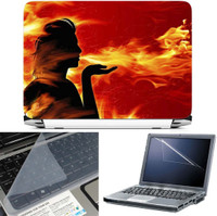 FineArts Lord Shiva Fire 3 in 1 Laptop Skin Pack With Screen Guard & Key Protector Combo Set(Multicolor) RS.269.00