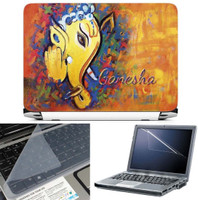 FineArts Ganesha Rangoli 3 in 1 Laptop Skin Pack With Screen Guard & Key Protector Combo Set(Multicolor) RS.269.00