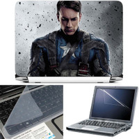 FineArts Captain America Sad 3 in 1 Laptop Skin Pack With Screen Guard & Key Protector Combo Set(Multicolor) RS.269.00