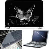 FineArts BW Butterfly 3 in 1 Laptop Skin Pack With Screen Guard & Key Protector Combo Set(Multicolor) RS.269.00