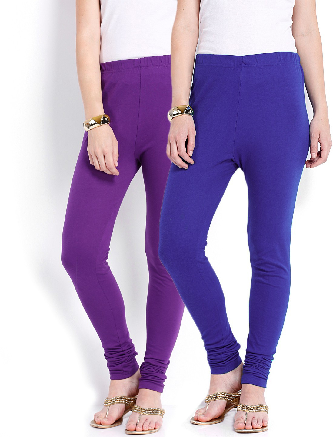 Ten on Ten Womens Purple, Blue Leggings(Pack of 2)