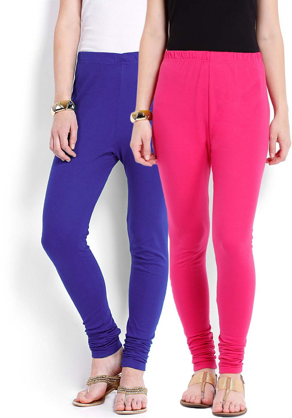 Ten on Ten Womens Pink, Blue Leggings(Pack of 2)