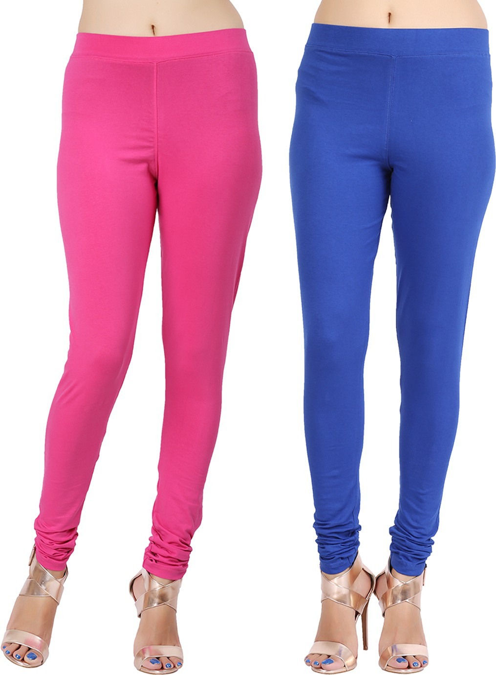Lula Ms Womens Pink, Dark Blue Leggings(Pack of 2)