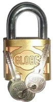 Globe Pressing With 3 Keys 2.5 Inches Padlock(Gold)