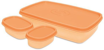 Milton I Fresh 1000ml With 2 Inner Plastic Containerss, Orange 3 Containers Lunch Box(1000 ml)