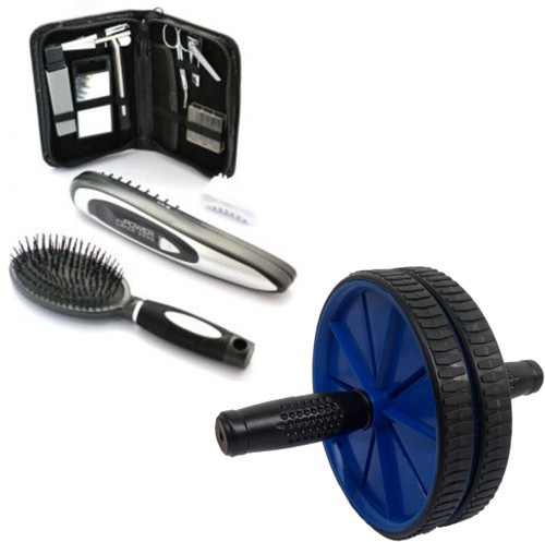 Deemark DC119 combo of power comb with ab rollar Massager(Purple, Blue)