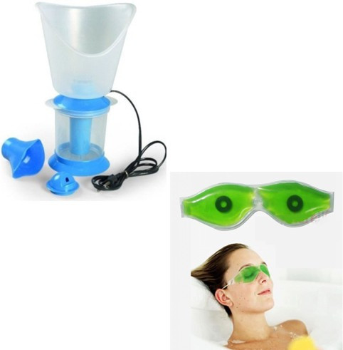 Deemark DC172 combo of Vaporizer with eye mask Massager(White, Green)