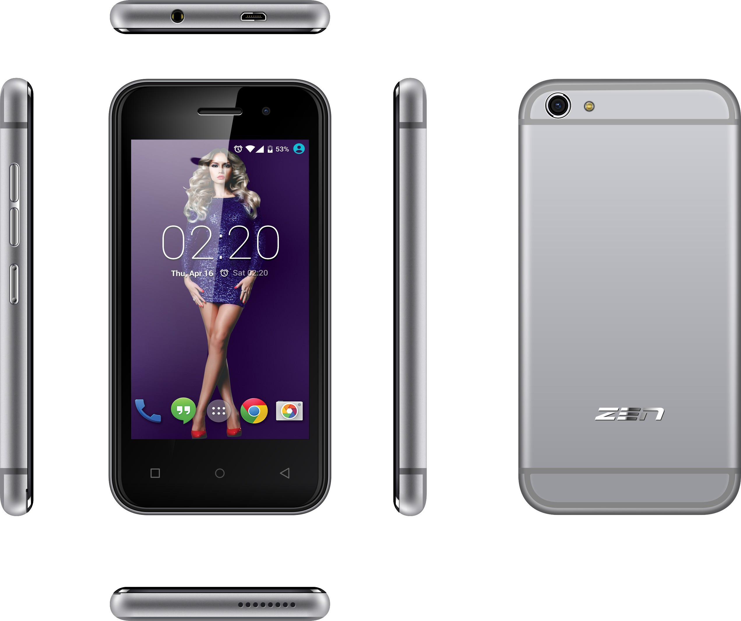 Zen Admire Curve (Space Grey, 4 GB)(512 MB RAM)