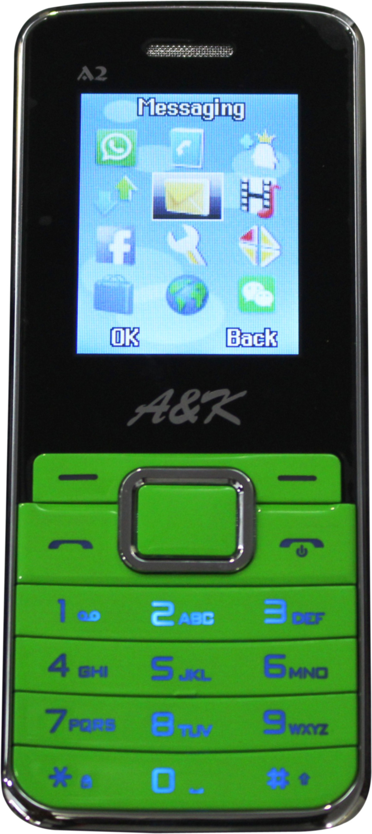 A&K Bar Phone A 2(Green, Black)