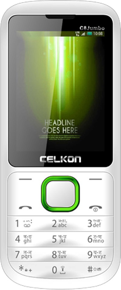 Celkon C8 Jumbo(White & Green)