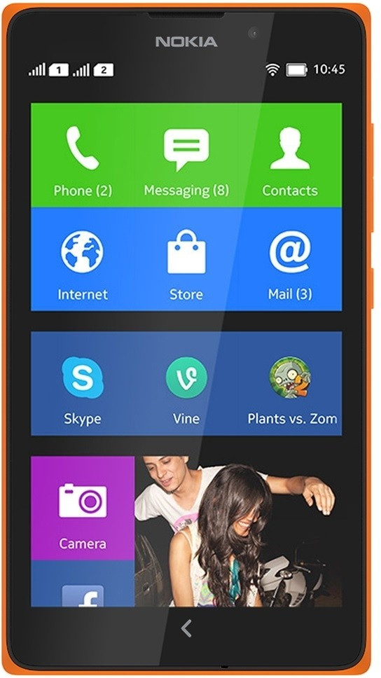 Nokia XL (Bright Orange, 4 GB)(768 MB RAM)