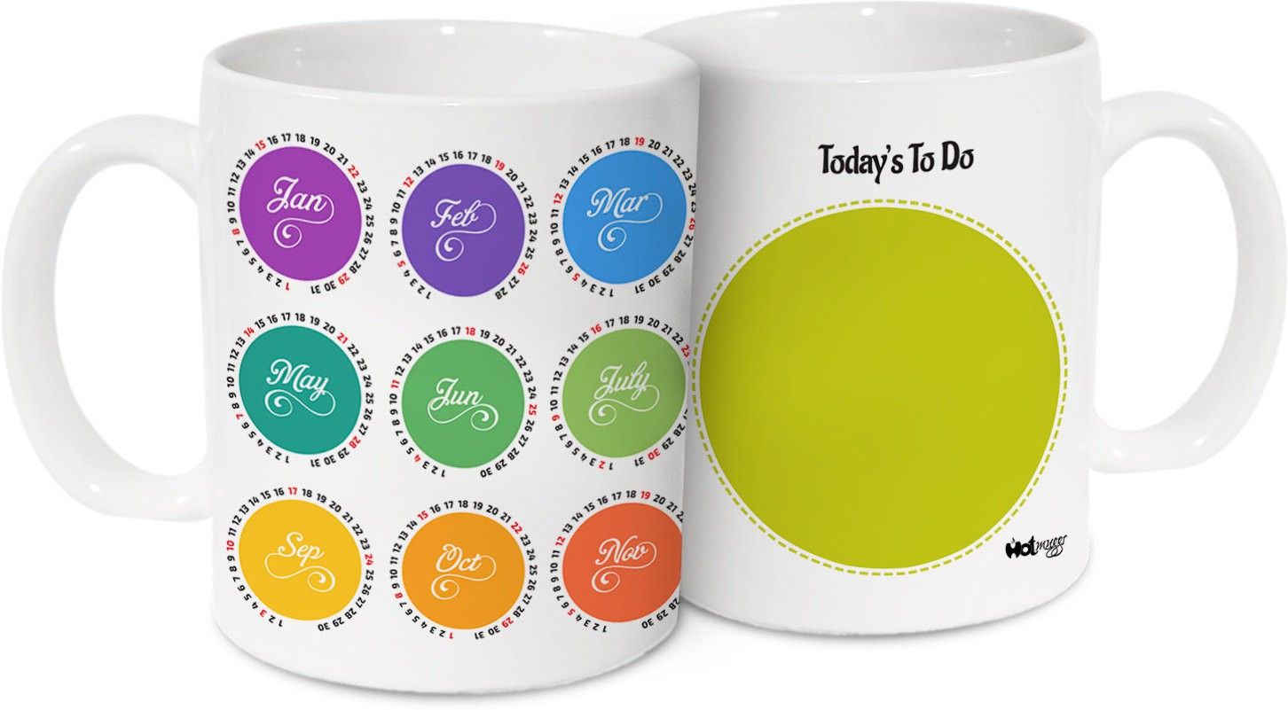 View Just ₹249 Calendar Based Mugs exclusive Offer Online(kitchen dining)