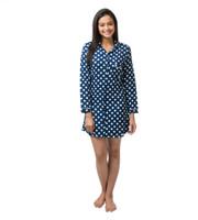 Nite Flite Women's Nighty(Dark Blue, White)