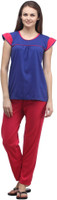 Klamotten Women's Solid Multicolor Top & Pyjama Set