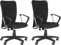 Woodstock India NA Office Chair(Black, Black, Set of 2) RS.8999.00