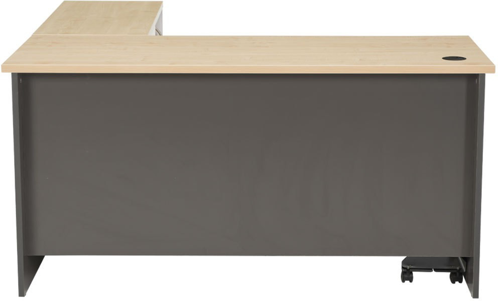 Durian DWS/34723 Engineered Wood Office Table(Free Standing, Finish Color - Maple/Dark Grey)