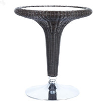 Royal Oak Rattan Synthetic Fiber Outdoor Table(Finish Color - Black)