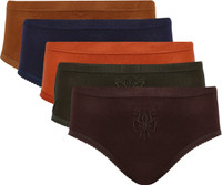 Vaishma Embroidered-5M1 Women's Brief Multicolor Panty(Pack of 5)
