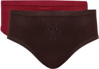 Vaishma Embroidered-DBRMR Women's Brief Maroon, Brown Panty(Pack of 2)