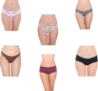Pepperika Lingerie - Pepperika Women's Hipster Multicolor Panty(Pack of 6)