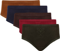 Vaishma Embroidered-5M2 Women's Brief Multicolor Panty(Pack of 5)