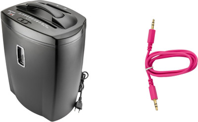 SToK COMBO ST-30CC CROSS CUT PAPER WITH AUX CABLE Level 5 Cross-cut Office Paper Shredder(BLACK)