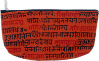 Viniyog Hand Printed Sloka Design Art Cloth Pencil Box(Set of 1, Brown)