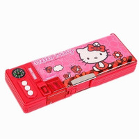 Sanrio Hello Kitty Plastic Pencil Box(Set of 1, Red, Pink)