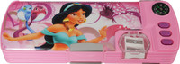 Disney Princess Cartoon Art Plastic Pencil Box(Set of 1, Light Pink, Dark Pink)