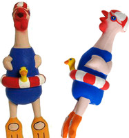 Karlie Crazy Chicken - Swimmer Squeaky Toy For Dog