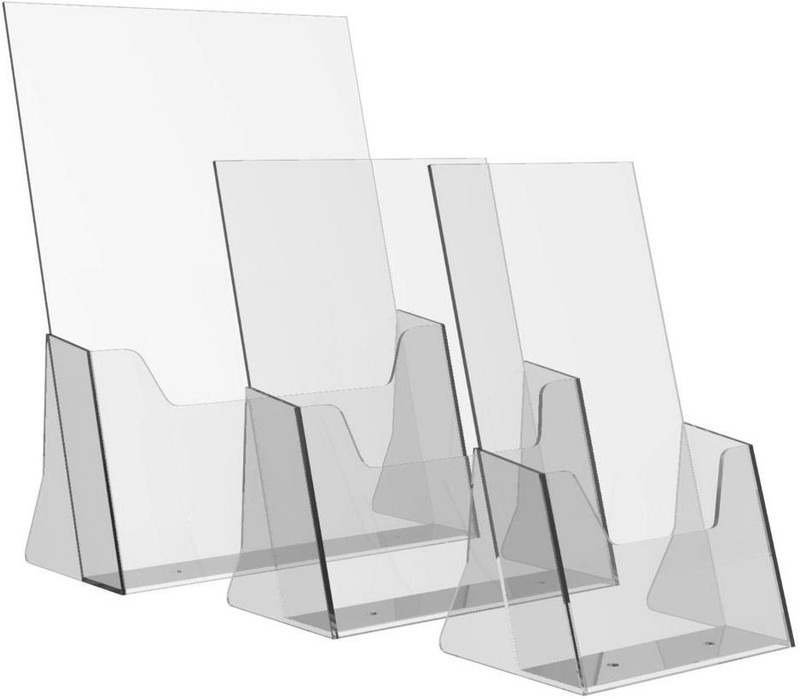 Delite Acrylic Display Stand With Card Holder A4 Size Right Delite Acrylic Desktop Literature Holder Stand 1 Pc A4 Size 12 Inch X 8