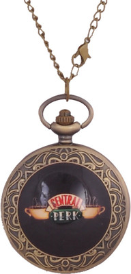 24x7 eMall CENTRAL PERK FRIENDS 45 mm with Chain 80 cms Antique finish Bronze Pocket Watch Chain( )