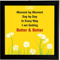 Moment By Moment Affirmation Square Framed Poster by QuoteSutra Paper Print(9.2 inch X 9.2 inch)