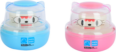 Joy Mart JOY MART Plastic Powder Puff with Powder Storage (Large, Multicolor, Pack of 2)(Multicolor)