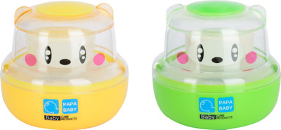 Joy Mart JOY MART Plastic Powder Puff with Powder Storage (Large, Multicolor, Pack of 2)(Multicolor)