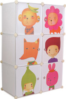 Chrome Compartment Kids Polypropylene Wall Shelf(Number of Shelves - 6, White)