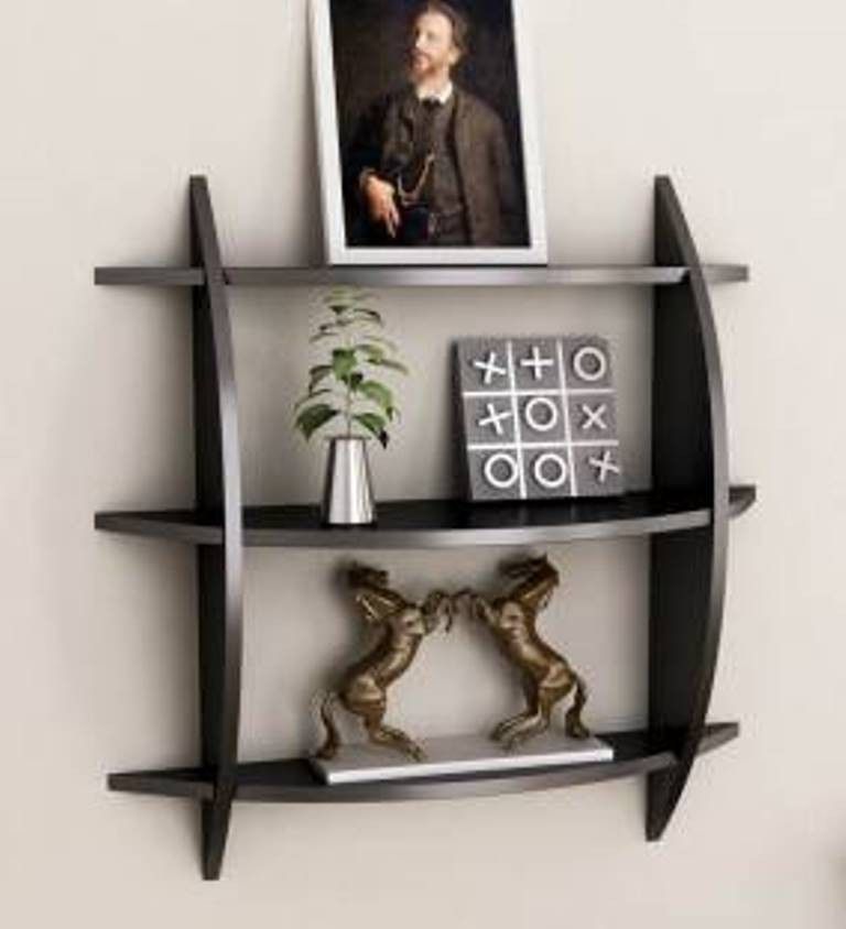 The New Look Wooden Wall Shelf(Number of Shelves - 3, Black)   Furniture  (The New Look)