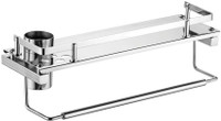 Dazzle 5 X 15 Shelf With Toothbrush and Napkin Holder Stainless Steel Wall Shelf(Number of Shelves - 1, Steel)