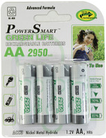 Power Smart Pack of 4 AA 2950mAh Rechargeable Ni-MH Battery