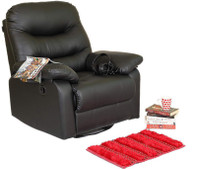 Recliners India Leatherette Manual Swivel & Rocker Recliners(Finish Color - Black)