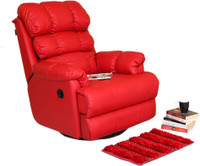Recliners India Leatherette Manual Swivel Recliners(Finish Color - Red)