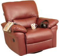 Recliners India Leatherette Manual Swivel Recliners(Finish Color - Burgandy)