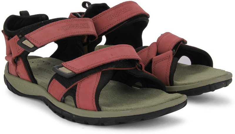 Woodland Black Red Sports Sandals