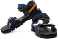 Sparx Men Navy Blue Yellow Sports Sandals