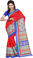 Majestic Silk Printed Bhagalpuri Art Silk Sari(Multicolor)