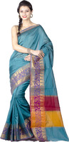 Chandrakala Printed Banarasi Art Silk Saree(Dark Green)