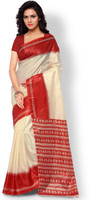 Kajal Sarees Printed Bollywood Art Silk Saree(Red, Beige)
