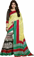 Bhavi Printed Baluchari Art Silk Saree(Multicolor) RS.686.00