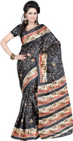 Kajal Sarees Striped Fashion Art Silk Saree(Multicolor)